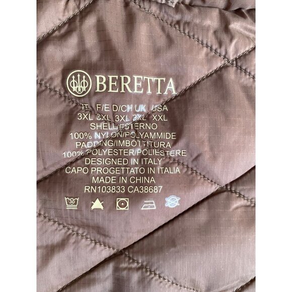 BERETTA MEN'S BROWN BIS PUFFER JACKET SZ XXL NWT - Picture 5 of 5